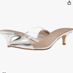 BRAND NEW Clear and Silver Heels
